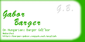 gabor barger business card